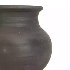 Smoky Black Terracotta Vase, 5 in.