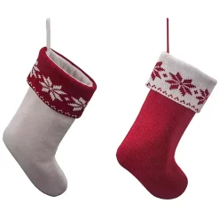 Snowflake Border Christmas Stockings, Set of 2