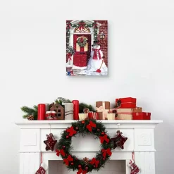 Snowman Entryway Canvas Art Print