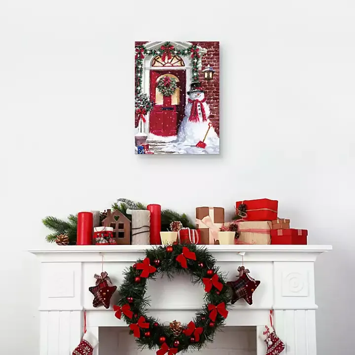 Snowman Entryway Canvas Art Print