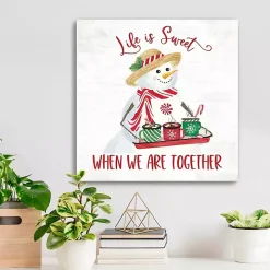 Snowman Life is Sweet Christmas Wall Plaque