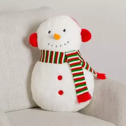Snowman Shaped Holiday Pillow