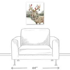 Snowy Christmas Deer Canvas Art Print