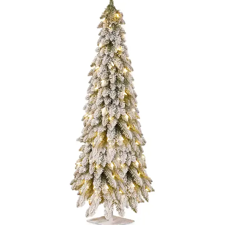 Snowy Downswept Pre-Lit Alpline Tree, 5 ft.