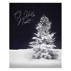 Snowy Tree O Holy Night Canvas Art Print