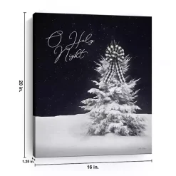 Snowy Tree O Holy Night Canvas Art Print