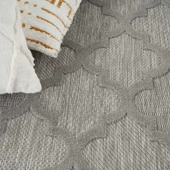 Soft Silver Trellis Outdoor Area Rug, 4x6