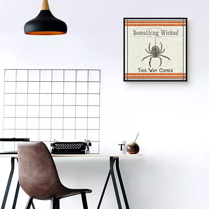Something Wicked Spider Halloween Wall Plaque