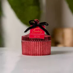 Sparkling Cranberry Red Mercury Glass Jar Candle
