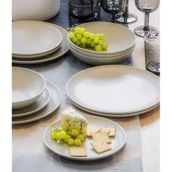 Speckled Beige Wheat Dinner Bowls, Set of 6