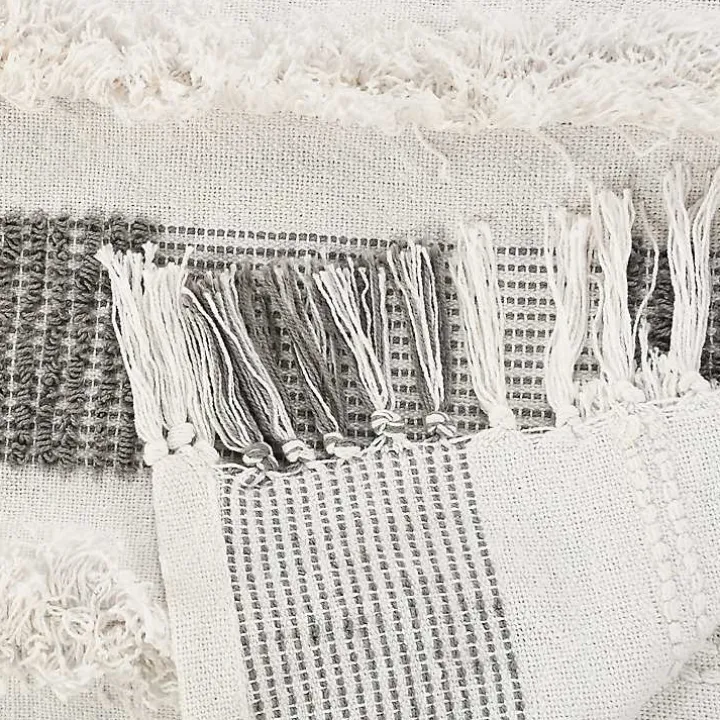Spencer Gray and White Plaid Throw