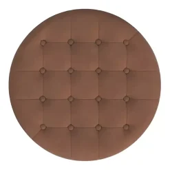 Spice Round Velvet Tufted Storage Ottoman