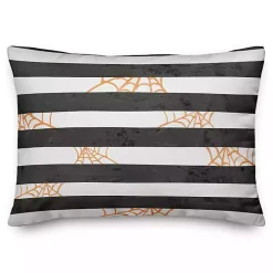 Spiderwebs and Stripes Pattern Throw Pillow
