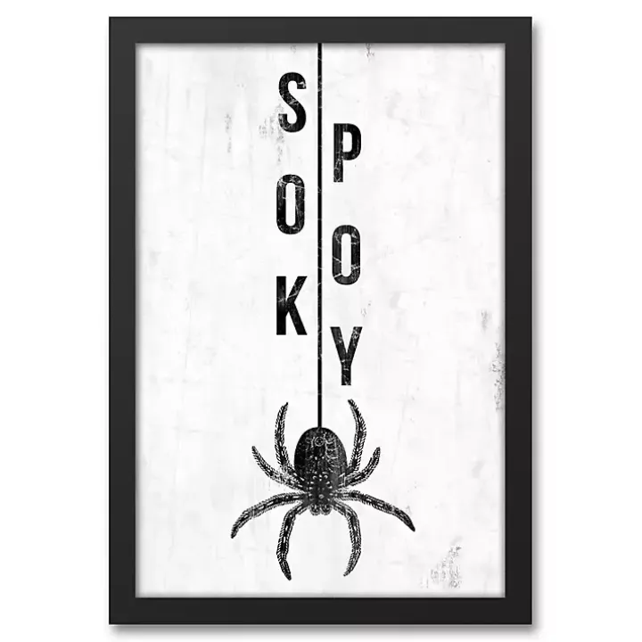 Spooky Spider Halloween Framed Canvas Art Print