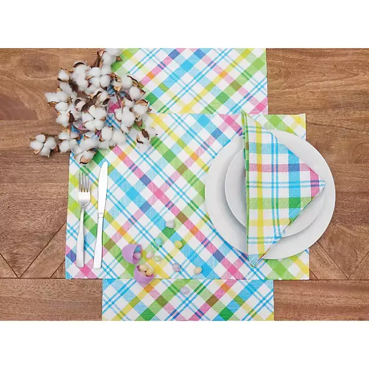Spring Blossom Plaid Placemats, Set of 6