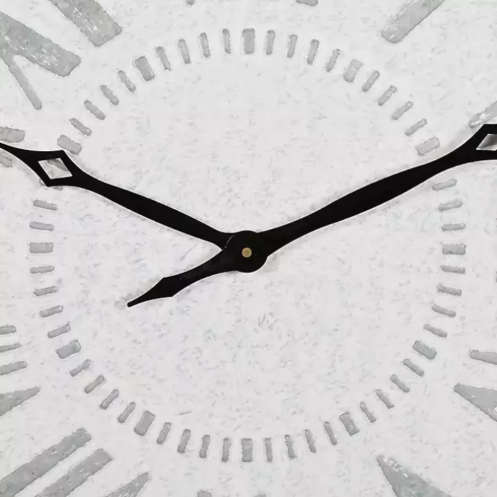 Square Galvanized Metal Wall Clock