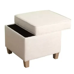 Square Oatmeal Storage Ottoman