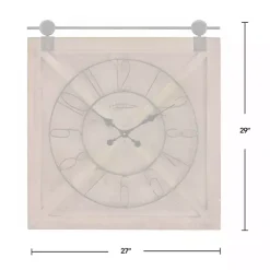 Square Wood Barn Door Wall Clock