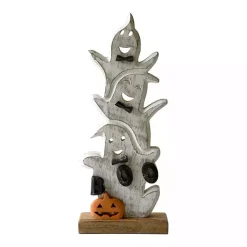 Stacked Ghosts Wooden Halloween Table Decoration