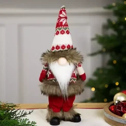 Standing Gnome with Red Knitted Christmas Outfit