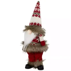 Standing Gnome with Red Knitted Christmas Outfit