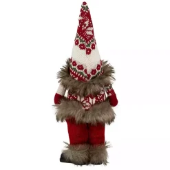 Standing Gnome with Red Knitted Christmas Outfit
