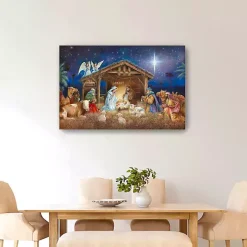 Starry Nativity Christmas Giclee Canvas Art Print