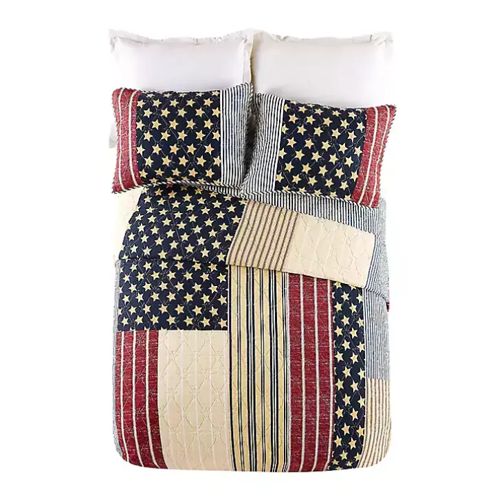 Stars and Striped Patch 2-pc. Twin Quilt Set