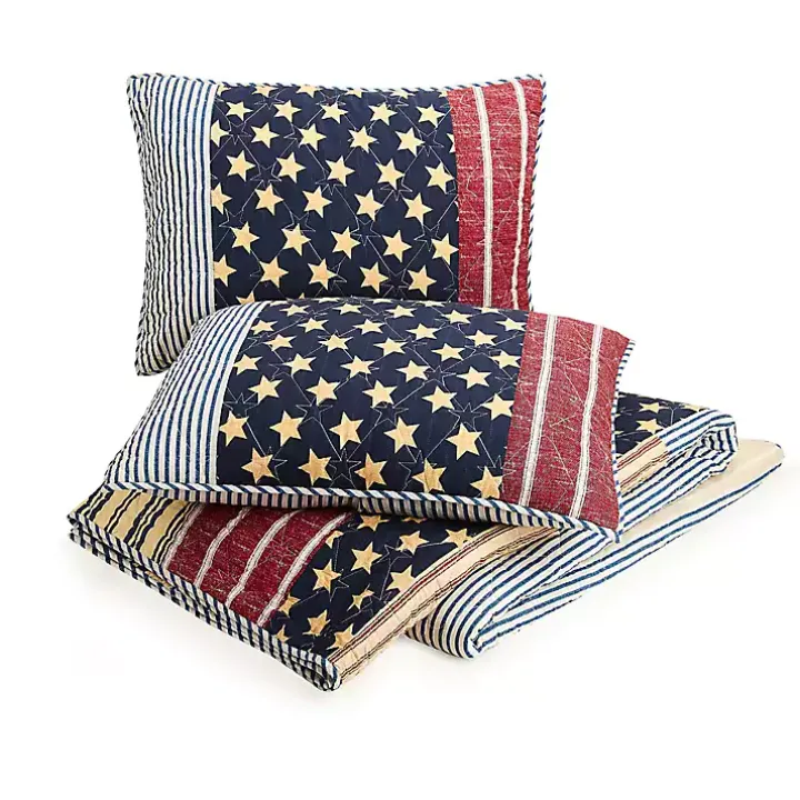 Stars and Striped Patch 3-pc. Full/Queen Quilt Set