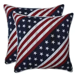 Stars and Stripes Outdoor Throw Pillows, Set of 2