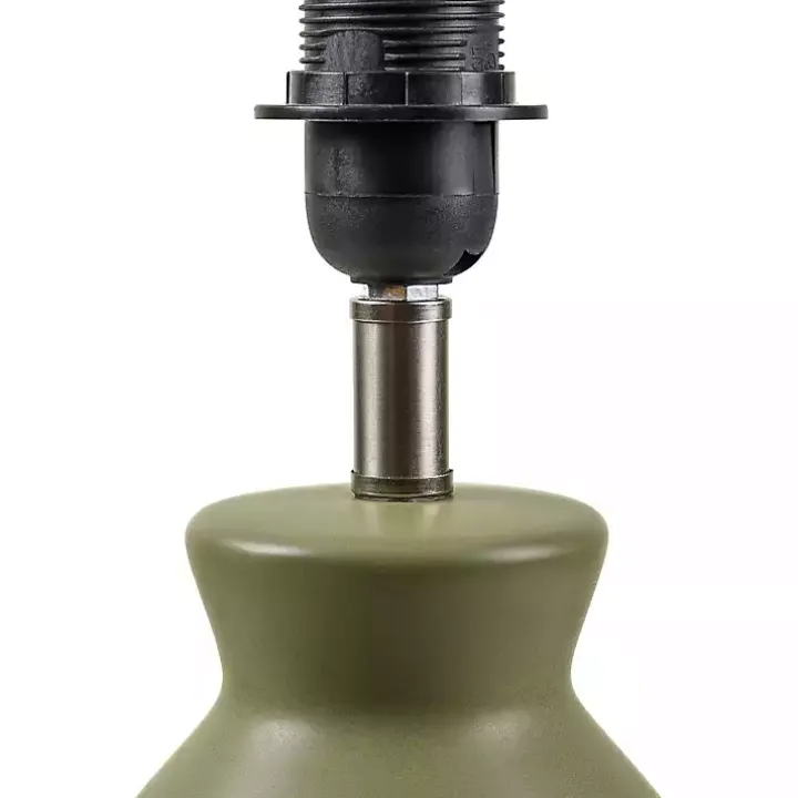 Stella Green Mini Table Lamp with Woven Shade