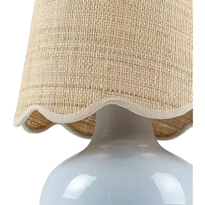 Stella Light Blue Diminuta Woven Shade Table Lamp