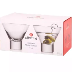 Stemless Martini Glasses, Set of 2