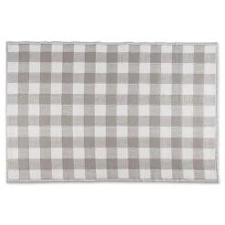 Stone & White Buffalo Check Outdoor Area Rug, 4x6