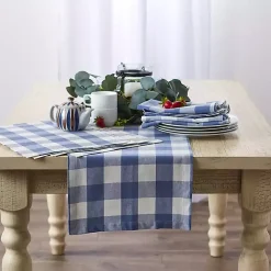 Stonewash Blue Buffalo Check Table Runner, 72 in.
