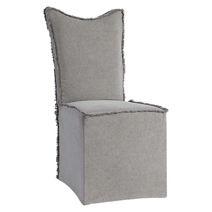 Stonewash Fringe Slipcover Dining Chairs, Set of 2