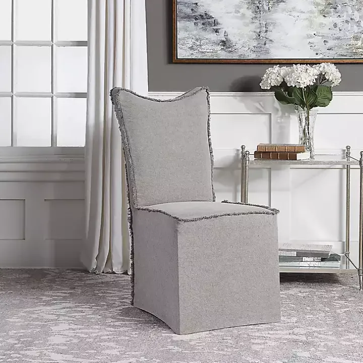 Stonewash Fringe Slipcover Dining Chairs, Set of 2