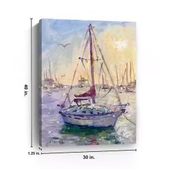 Sunset Boat Canvas Art Print