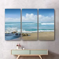 Sweeping Blue Canvas Art Prints, Set of 3