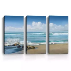 Sweeping Blue Canvas Art Prints, Set of 3