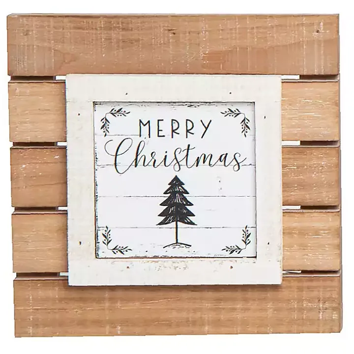 Tabletop Wood Plank Christmas Plaques, Set of 3
