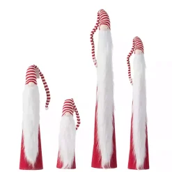 Tall Red and White Santa Gnomes, Set of 4