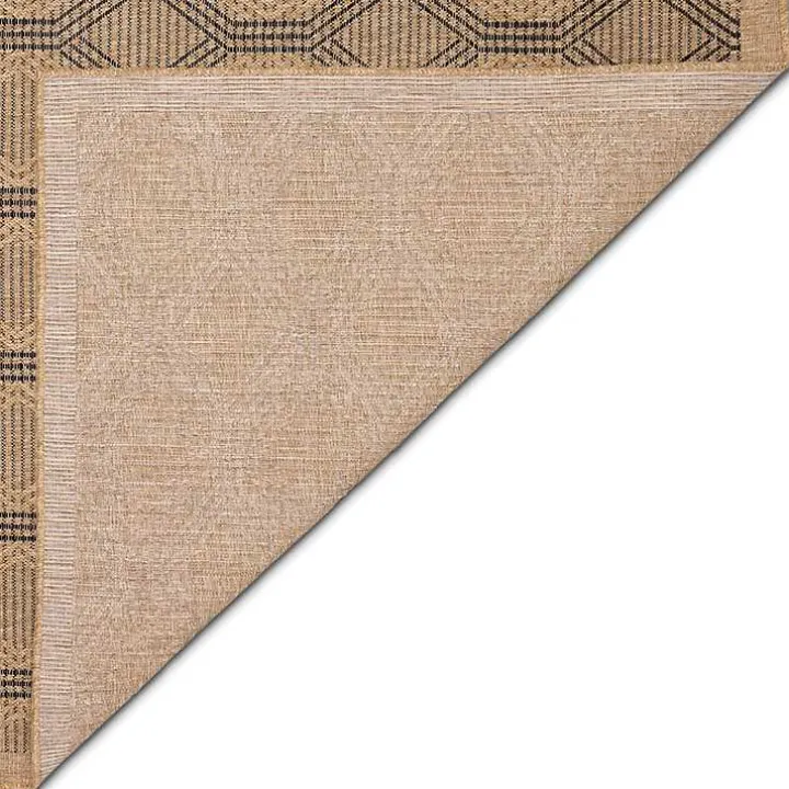 Tan & Black Diamonds Indoor/Outdoor Area Rug, 7x9