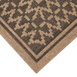 Tan & Black Zig Zag Indoor/Outdoor Area Rug, 7x9