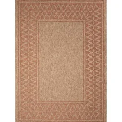 Tan & Orange Zig Zag Indoor/Outdoor Area Rug, 7x9