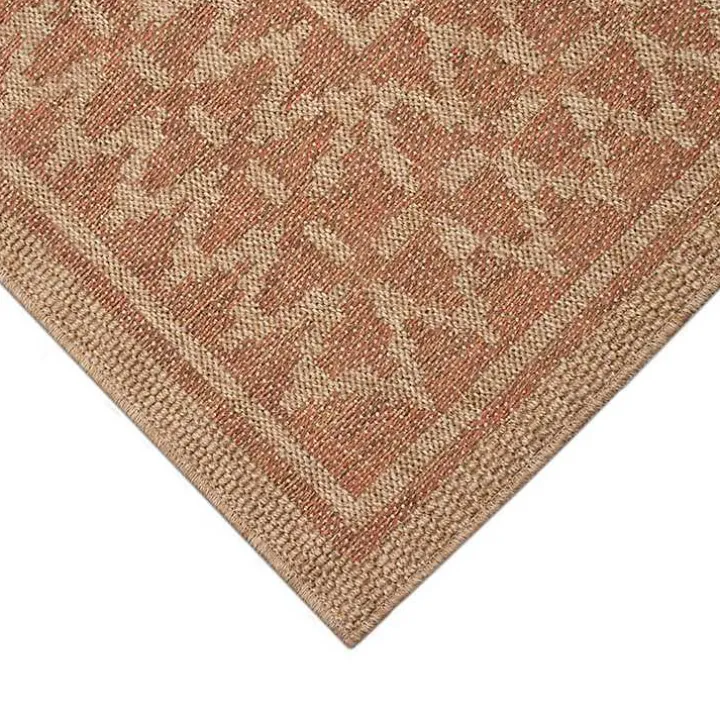 Tan & Orange Zig Zag Indoor/Outdoor Area Rug, 7x9