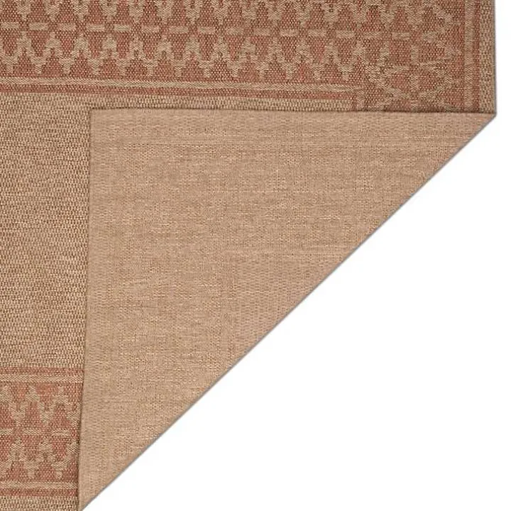 Tan & Orange Zig Zag Indoor/Outdoor Area Rug, 7x9