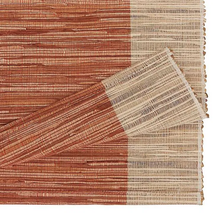Tan and Orange Shimmer Banded Table Runner