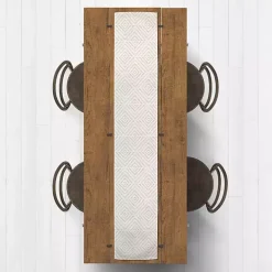 Tan and White Diamond Table Runner, 72 in.