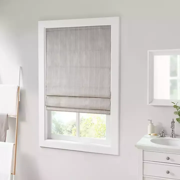Tan Basketweave Cordless Roman Shade, 33 in.